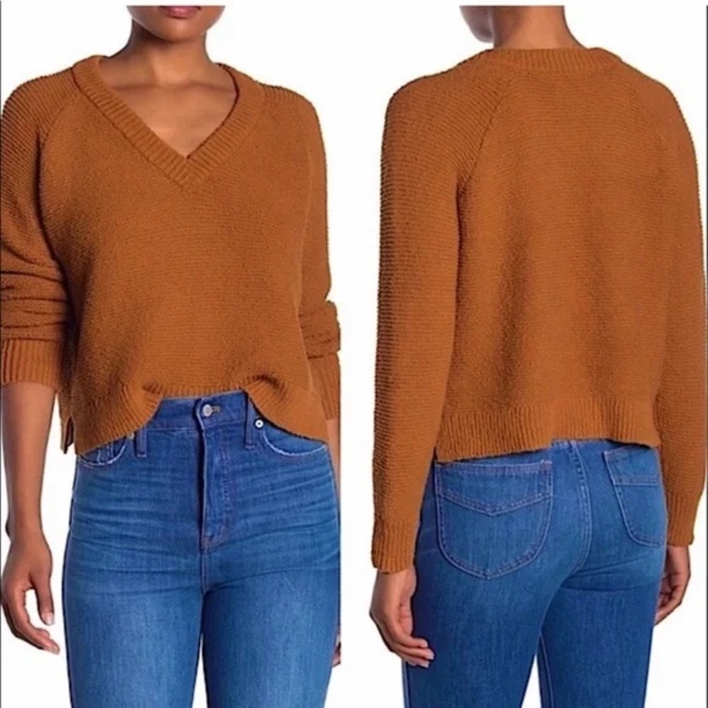 Madewell | Arden V-Neck Crop Pullover Sweater